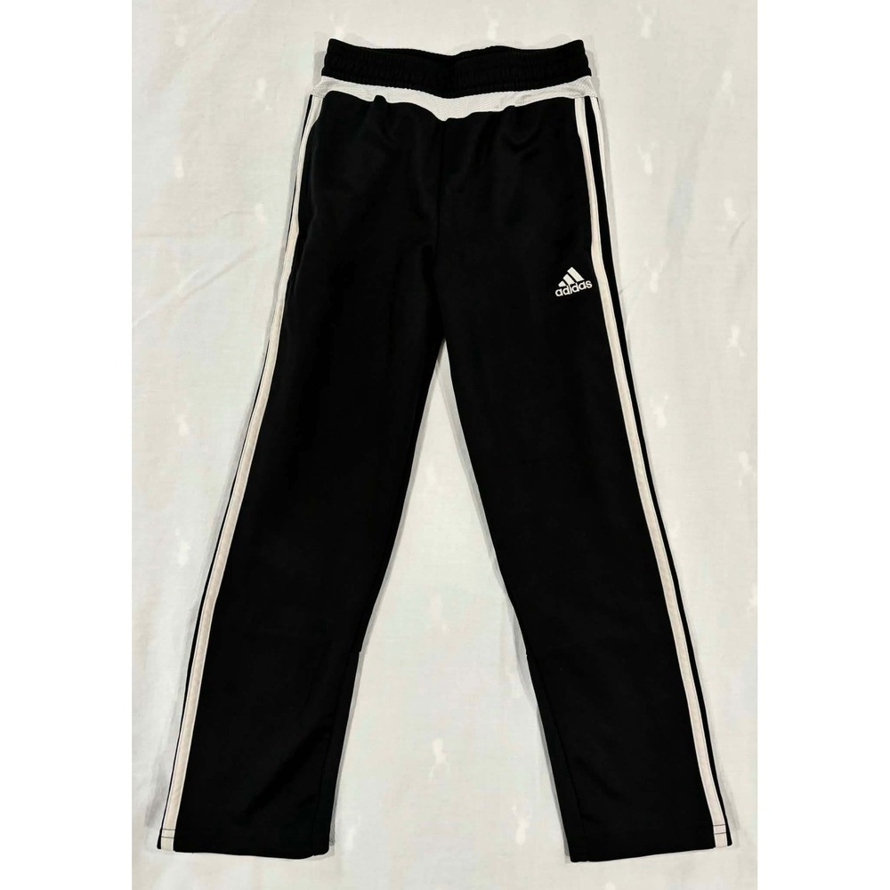 Adidas Climacool Soccer Training Pants Black White Stripes Boys Size 7X